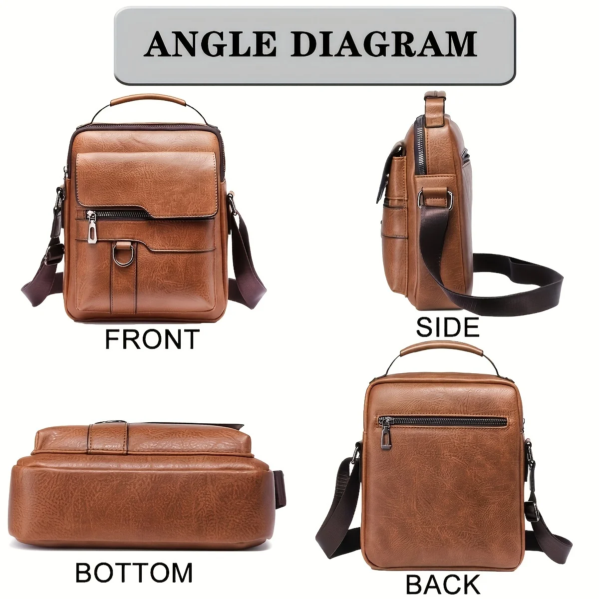 Men's Casual Crossbody Briefcase Backpack: Vertical Flap Messenger Bag 9 kf Sddcd603e488148f59d93d0dc7401cdfd4