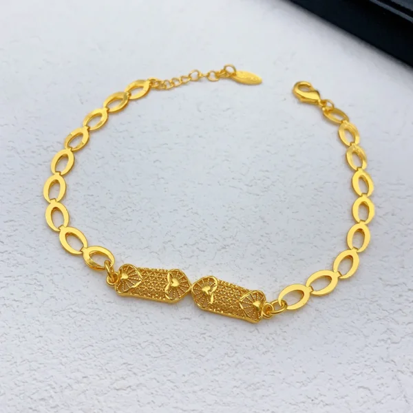 Luxury Indian Dubai 24K Gold Color Jewelry Set For Women Bridal Nigerian Tassel Necklace Bracelet Earring Ring Sets Party Gift - Image 4