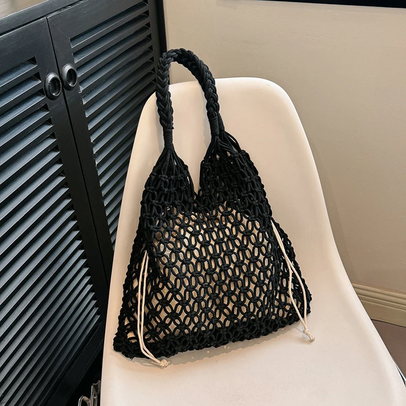 Woven Boho Shoulder Bag: Handmade Knitted Large Capacity Beach Tote 9 kf Sdf98b30b52c9473fbeaae9cedc66ba6eG