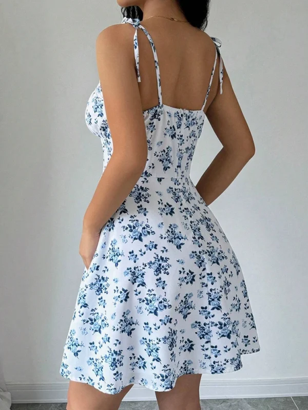 Women's Summer Floral Spaghetti Strap Beach Short Dress,Womens Dresses,Woman Clothing,Woman Clothes,Sundress,New In Dress 2025 - Image 2