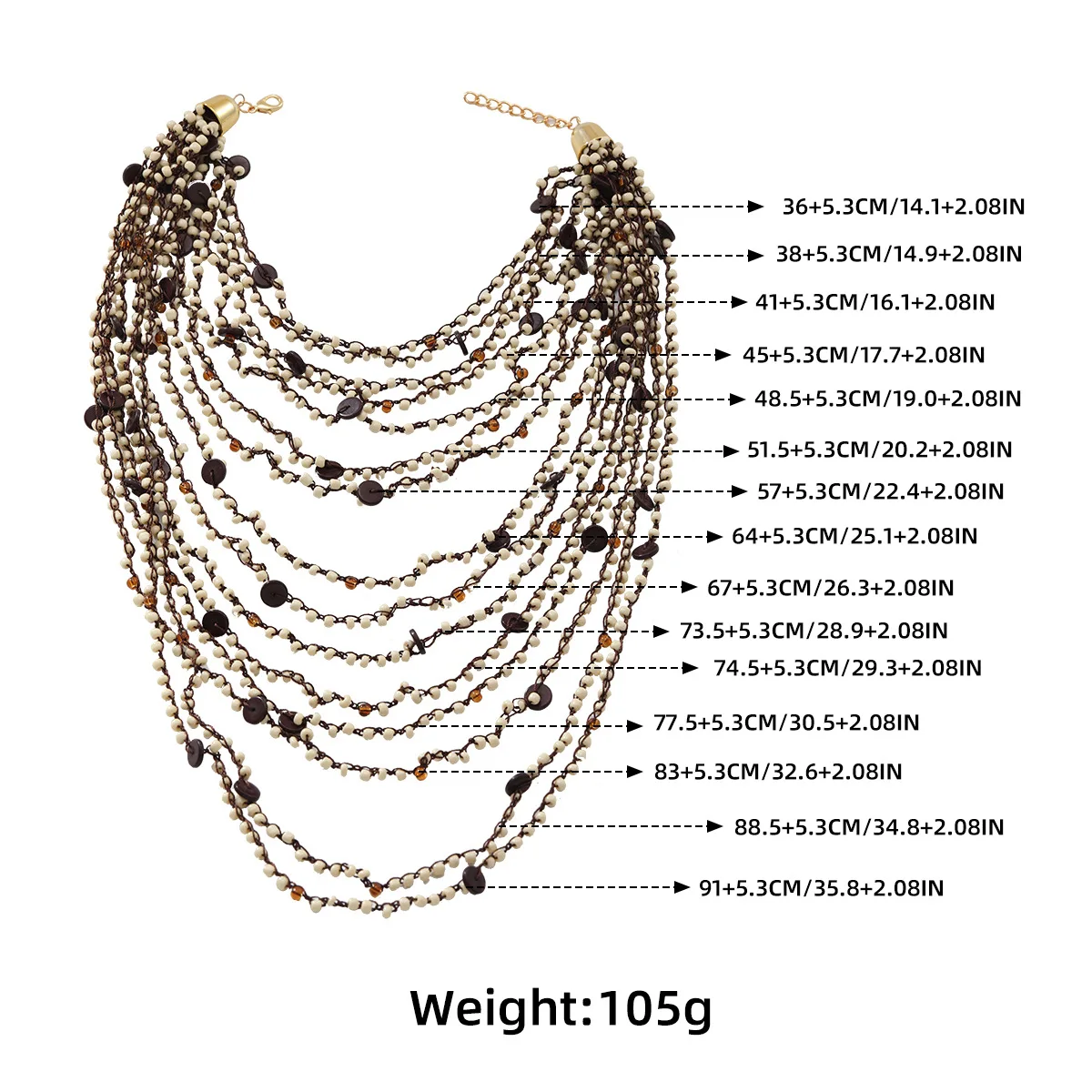 ZAA Multi-Layered Handmade Necklace: Exaggerated Fashion Jewelry 6 kf Se26c666cbea54af4b5f11302021d7a87G