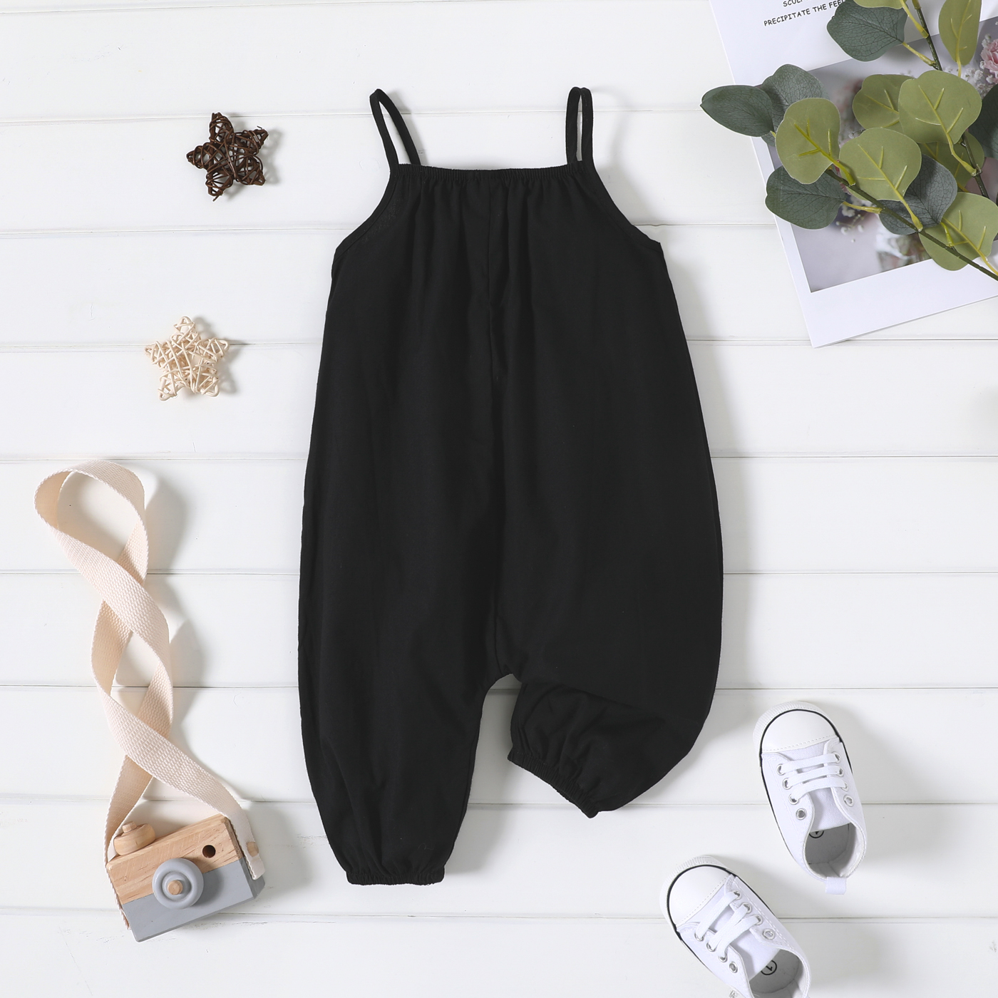 PatPat Baby Girl Overalls: 100% Cotton Loose-Fit Spaghetti Strap Harem Pants 22 kf Se4b7b13f09a547bfadec281cdee6fc6dU