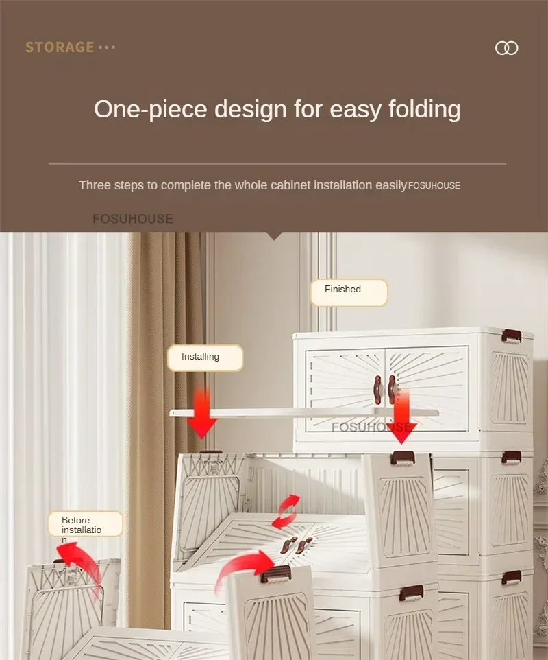 Nordic Folding Wardrobe: Simple Multi-Layer Closet Storage Locker 11 kf Se4bb030dbc774b66b94e5dcadc4ccd36D