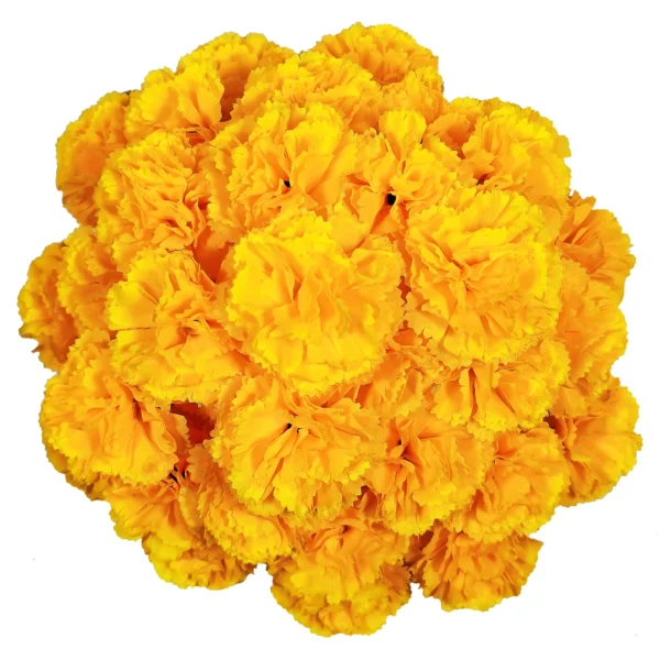 I5Opcs Marigold Flower Heads Bulk for Indian Pooja Bush Floral for Diwali Home Decor DIY Wreath Garland Craft - Image 2
