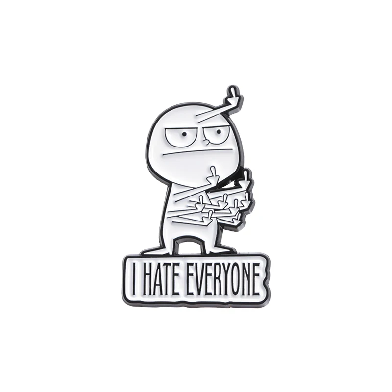 "I Hate Everyone" Brooch: Funny Enamel Pin for Backpack & Lapel Badge 15 kf