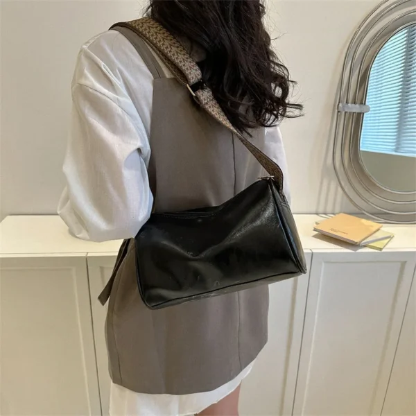 Vintage PU Leather Boston Women Small Handbag and Purse Fashion Designer Crossbody Bag Female Casual Travel Pillow Shoulder Bag - Image 2