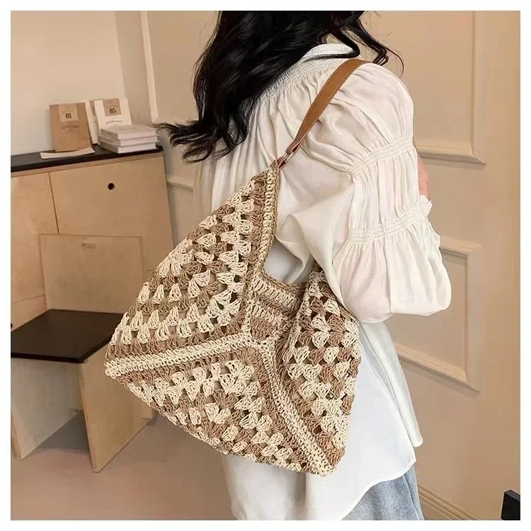 Weaving Clutches Top-Handle Bag: Large Portable Beach Shopper Tote Bag 17 kf Seb2c0371664f478498abc381c23a21cey