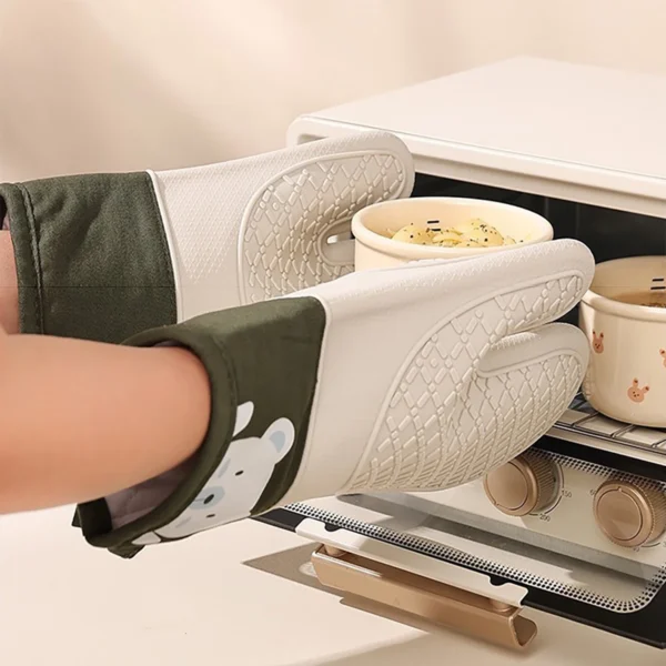 2pcs Silicone Gloves Thickened Insulation Gloves Anti Slip Anti Scald Oven Gloves Kitchen Baking ToolS - Image 2