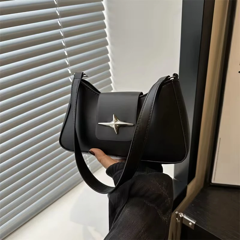 2025 Classic Y2K Small Purse Luxury Brand Female Handbags Vintage PU Leather Shoulder Bags for Women Daily Ladies Underarm Bag