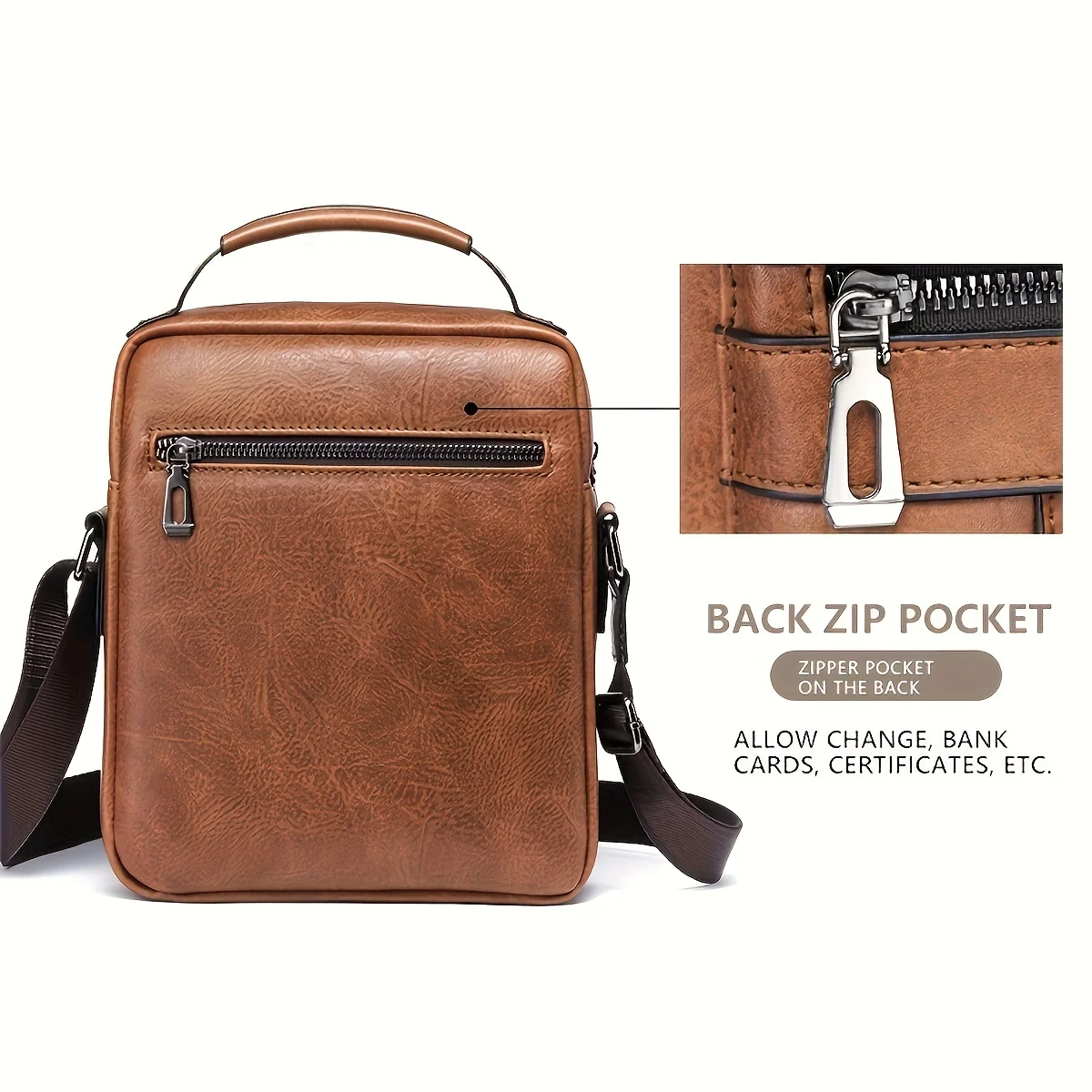 Men's Casual Crossbody Briefcase Backpack: Vertical Flap Messenger Bag 11 kf Sefafef94eea24bf88f58fbcb8629c21f8