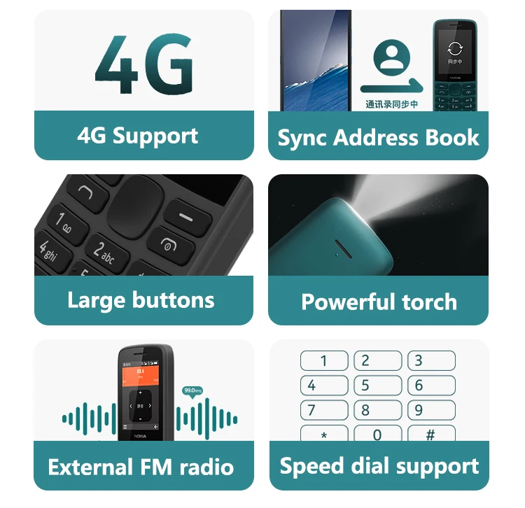 Nokia 215 4G Feature Phone: Dual SIM, FM Radio, 1150mAh (Hebrew Keyboard) 17 kf Sf0890d4f73964fed8aed9aefcbd1c155V