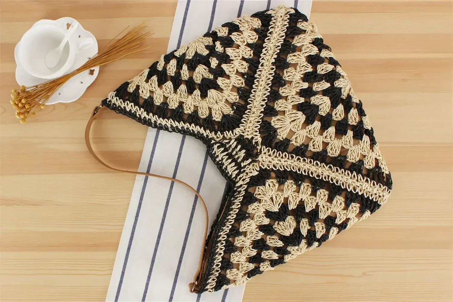 Weaving Clutches Top-Handle Bag: Large Portable Beach Shopper Tote Bag 26 kf Sf08e59840384477cbde1dad3a3f084d1a