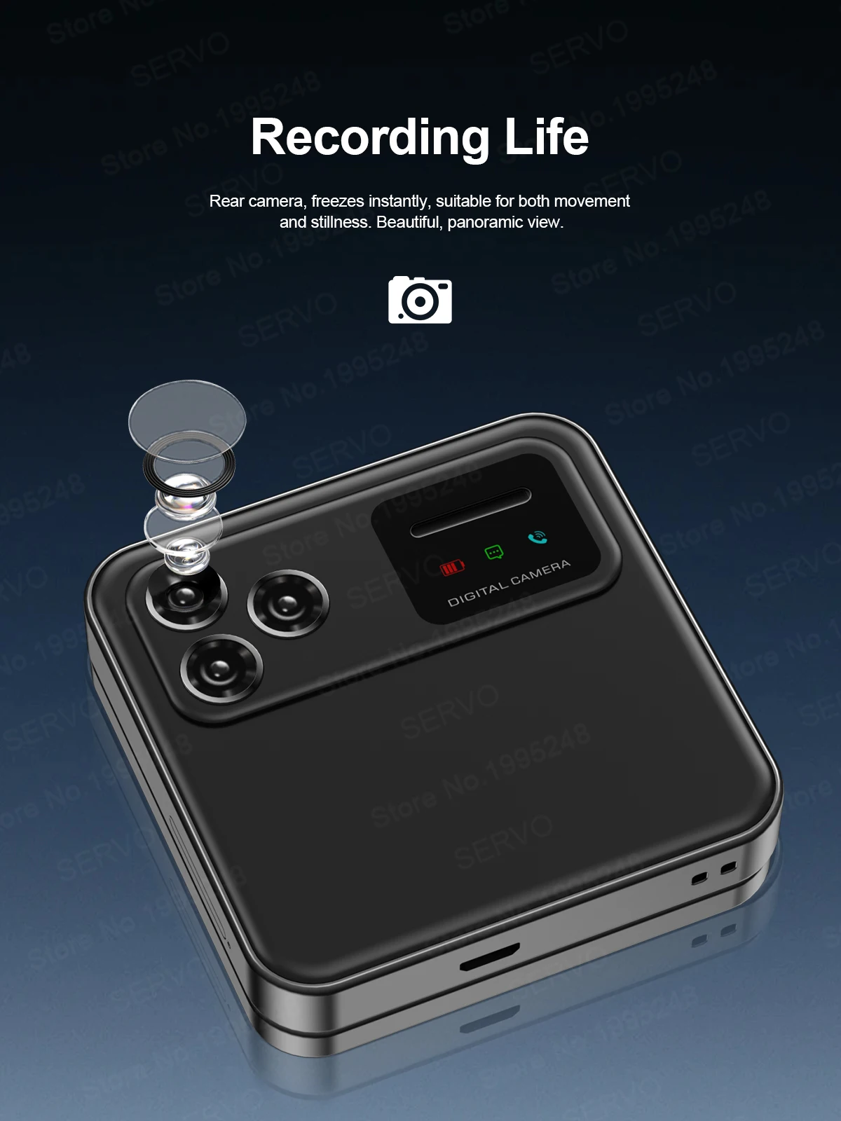 SERVO R18Pro Rotating Screen Mini Phone: Magic Voice, Button Slider, 2.4" 13 kf Sf5391b6906b64f54b31c68d9ebc431601