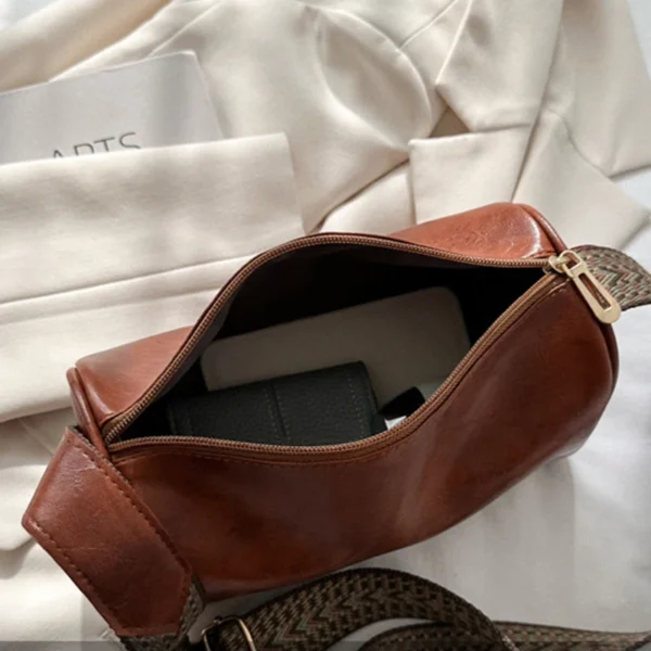 Vintage PU Leather Boston Women Small Handbag and Purse Fashion Designer Crossbody Bag Female Casual Travel Pillow Shoulder Bag - Image 6