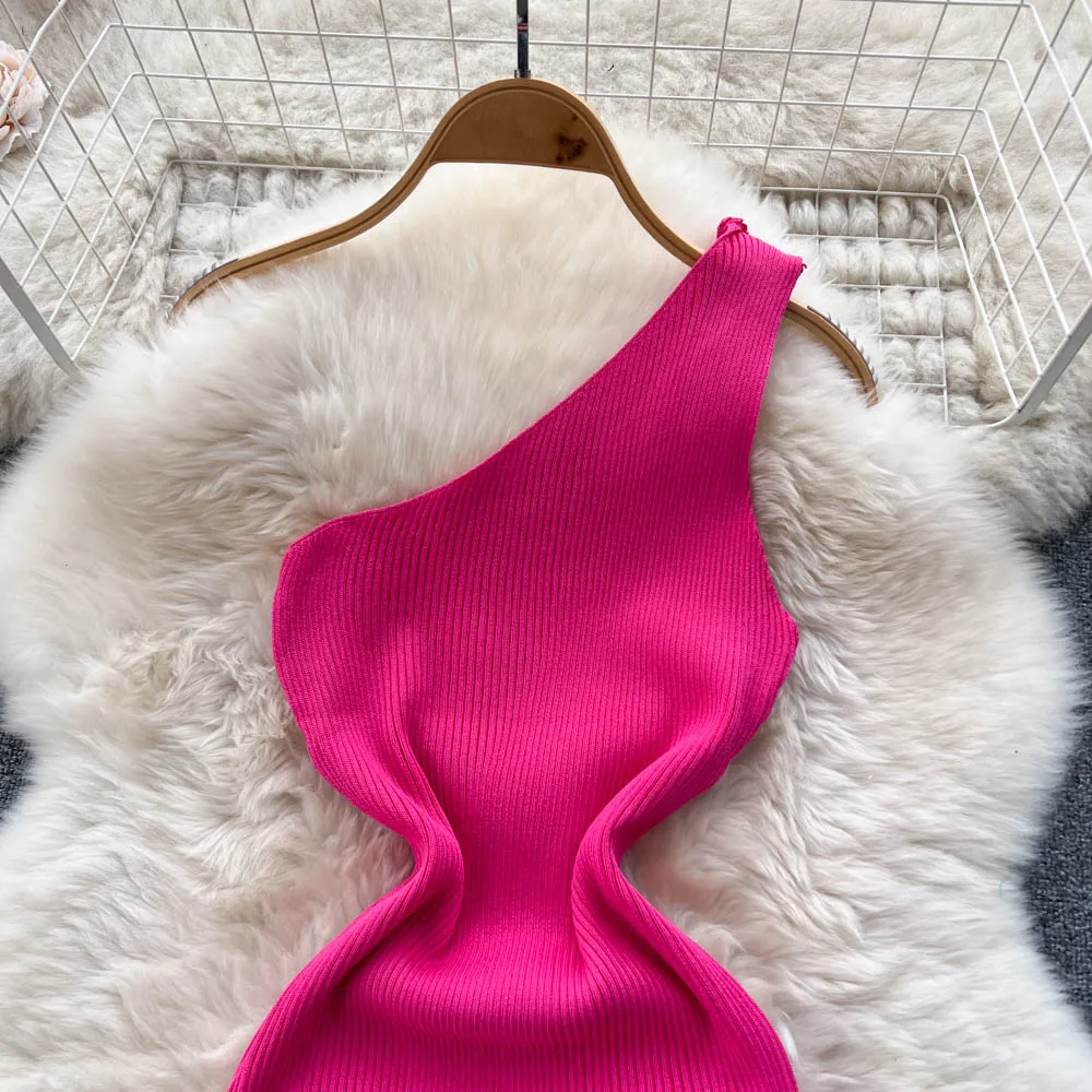 Solid Mini Dress: Sexy Slim Elastic Knit Party Dress (Package Hips) 12 kf Sf5d729504e5b4956add23aeae06352dcE