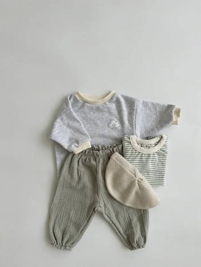 Organic Cotton Baby Pants: Newborn Toddler Cute Print Soft Muslin Capris 16 kf Sf5fc47282a284e8ebe1685c55ccd16d89