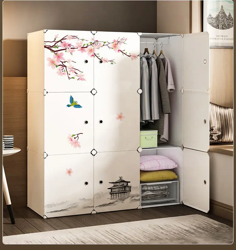New Collapsible Wardrobe: Plastic Durable Clothes Cabinet Storage Locker 14 kf Sf651bb123e6f442085b98da45399c94cT