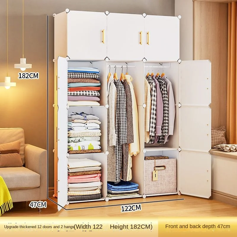 Folding Wardrobe: Plastic Collapsible Sturdy Cube Storage Closet Furniture 22 kf Sf7b7ccb155484fe289080c9bb5a117b4a