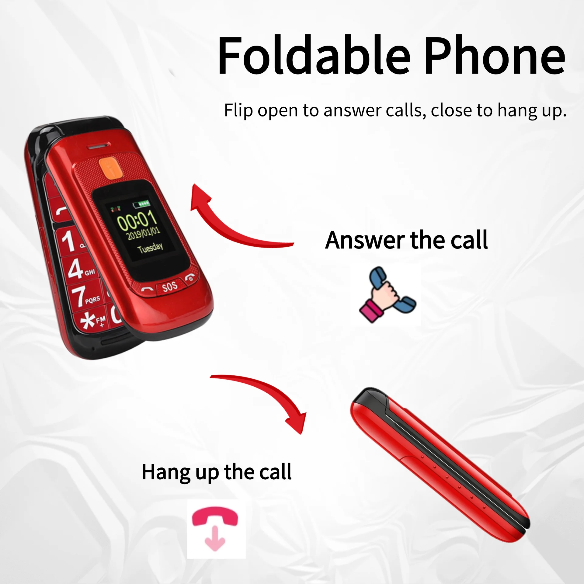 Senior Flip Dual Display Phone: Large Button, Speed Dial, SOS Call 21 kf Sf7d6b2638c5f47ae89853af73c16123c7