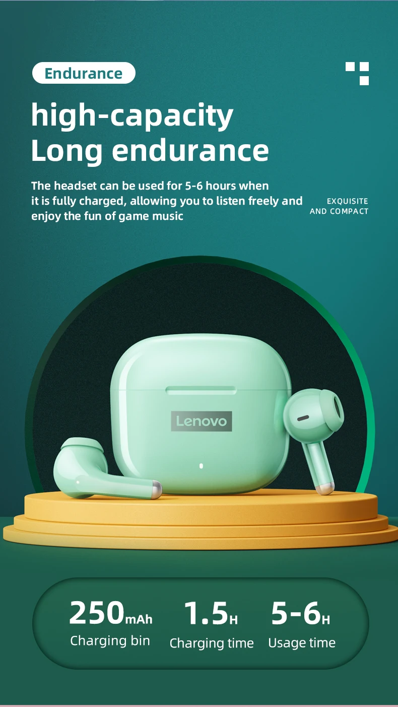 5PCS Lenovo LP40 Pro TWS Earphone: Bluetooth 5.0, Noise Reduction, Touch 17 kf Sf85ef7ffccd746939e2faf51d9d229b1F