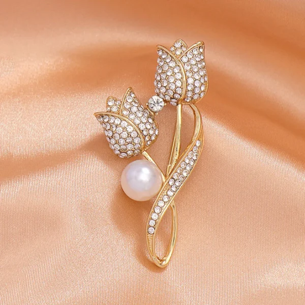 1PC Women's Elegant Tulip Flower Brooch Chest Flower Autumn/Winter Coat Coat Pin Fashion Dressing Gift -4858 - Image 2