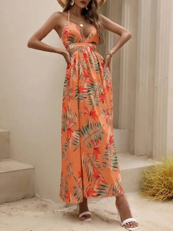 Elegant Bohemian Printed Dress: Sexy Bareback Bow Split Beach Party Wear 37 kf Sfbb5f82c17994752b7fdc603cd3ae958u