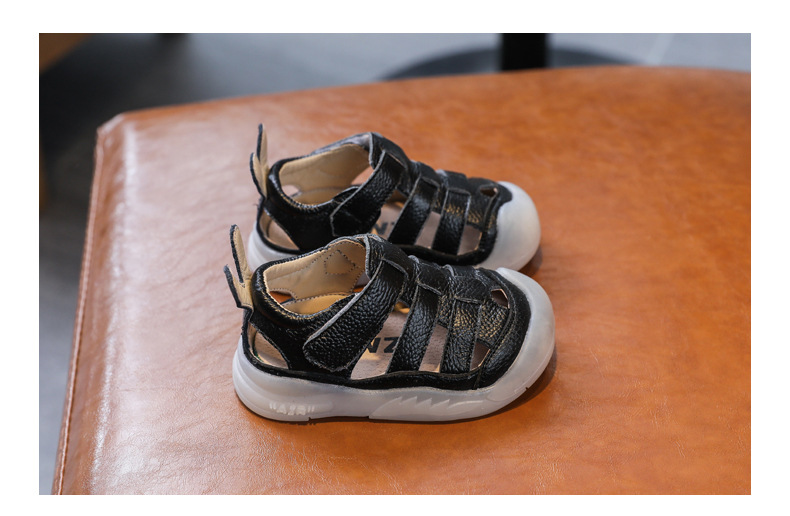 Baby Girls Boys Sandals: Genuine Leather Soft-Soled School Beach Shoes 17 kf Sfc59739814104f65af7ca814dd3707bbW
