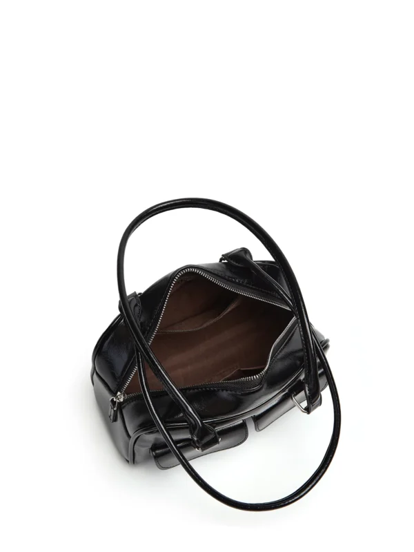 Lux Trendy Street Standoil Korea Designer Bowling Box Handbag for Women Boston Tote Bag Pu Leather Bag Female Accessory - Image 5