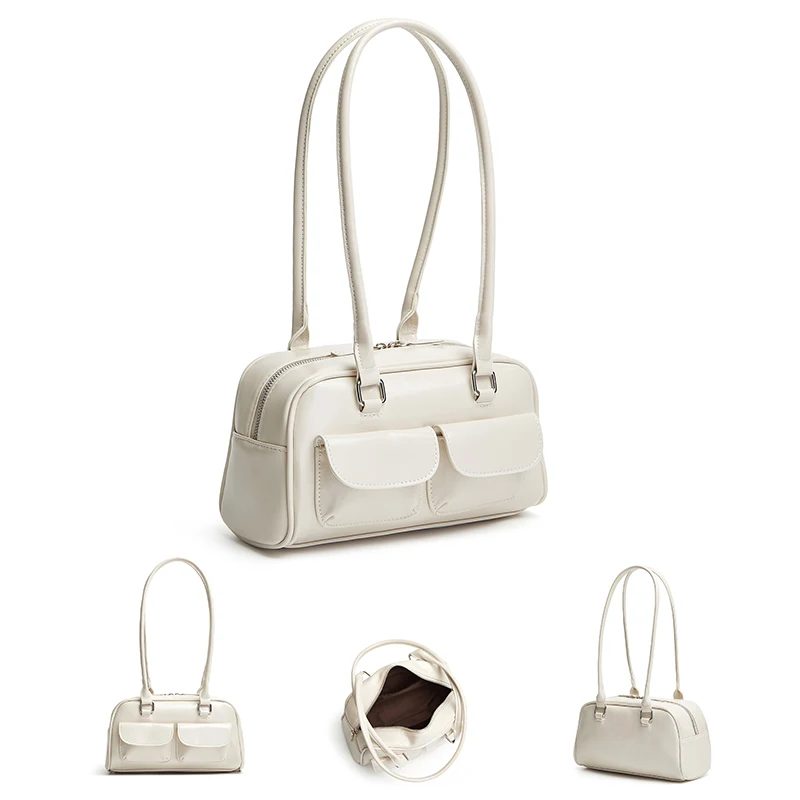 Oil Wax Leather Bowling Bag: Multi-Pocket Armpit Commuting Handbag 8 kf Sfe53a9fefede4262b1af506316532f4aZ