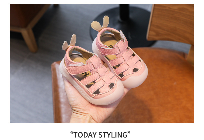 Baby Girls Boys Sandals: Genuine Leather Soft-Soled School Beach Shoes 18 kf Sff854ce7b2374b37ad098ce211663f93M