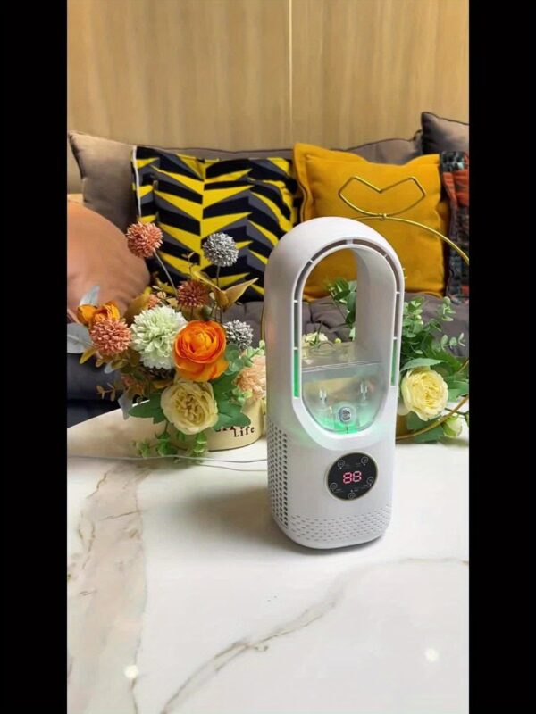 Portable Air Conditioning Fan USB Tower Fan Desktop Bladeless Fan - With Water Mist Cooling, Seven-color LED Ambient Light, Timer And Smart Shutdown - Perfect For Office, Travel, Camping And Home Essentials - Image 12