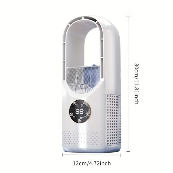 Portable Air Conditioning Fan USB Tower Fan Desktop Bladeless Fan - With Water Mist Cooling, Seven-color LED Ambient Light, Timer And Smart Shutdown - Perfect For Office, Travel, Camping And Home Essentials - Image 4