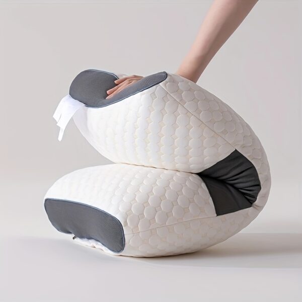 Buy 1 Get 1 Free, 2 Soft Woven Neck Massage Couple Pillows - Adjustable Ergonomic Orthotic Profile Support, High Quality Pillow Core, Detachable Pillowcase For Sleeping Comfort - Image 4