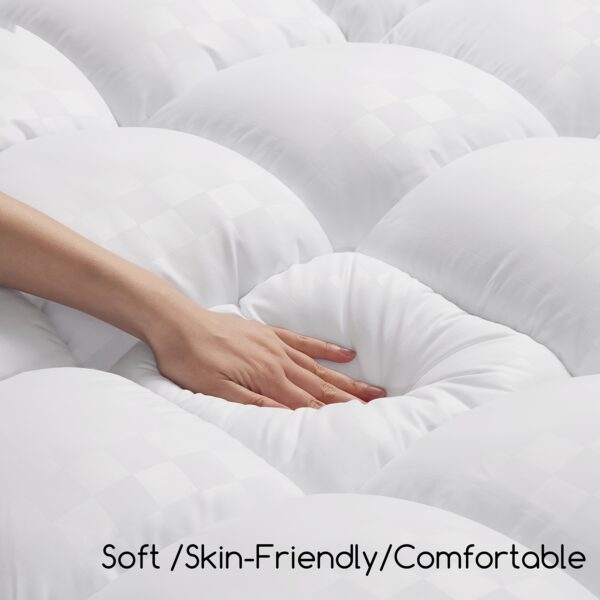 Mattress Topper, Extra Thick Mattress Pad Pillow Top Mattress Cover Quilted Fitted Mattress Protector Top Stretches Up 8-21" Deep Pocket Cooling with 1500GSM - Image 13