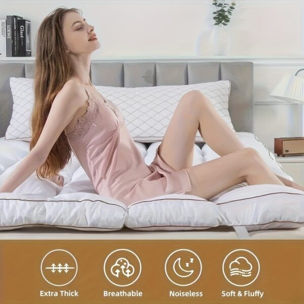 Mattress Topper, Extra Thick Mattress Pad Pillow Top Mattress Cover Quilted Fitted Mattress Protector Top Stretches Up 8-21" Deep Pocket Cooling with 1500GSM - Image 8