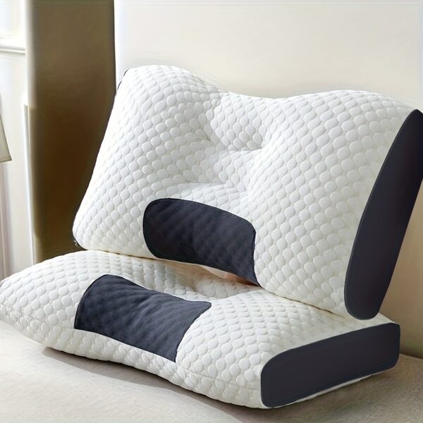 Buy 1 Get 1 Free, 2 Soft Woven Neck Massage Couple Pillows - Adjustable Ergonomic Orthotic Profile Support, High Quality Pillow Core, Detachable Pillowcase For Sleeping Comfort