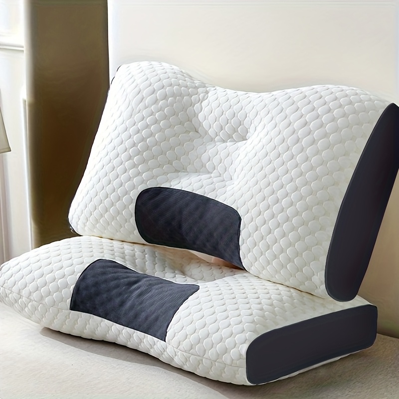 Buy 1 Get 1 Free, 2 Soft Woven Neck Massage Couple Pillows - Adjustable Ergonomic Orthotic Profile Support, High Quality Pillow Core, Detachable Pillowcase For Sleeping Comfort
