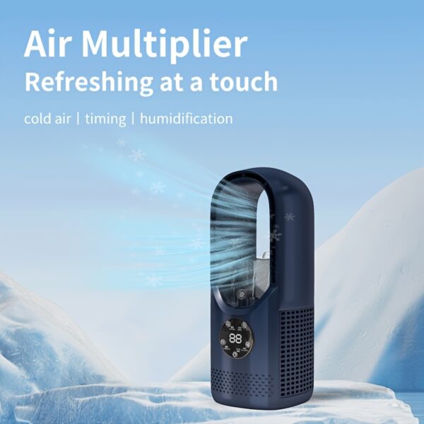 Portable Air Conditioning Fan USB Tower Fan Desktop Bladeless Fan - With Water Mist Cooling, Seven-color LED Ambient Light, Timer And Smart Shutdown - Perfect For Office, Travel, Camping And Home Essentials - Image 7